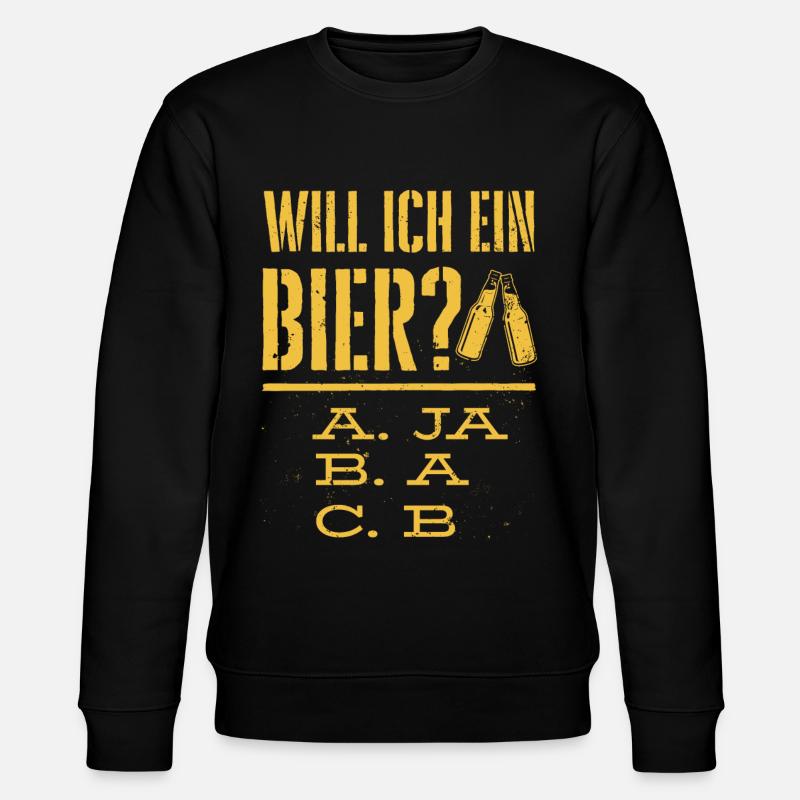 Will ich ein Bier? Biertrinker, Bier Biere saufen - Stanley/Stella Unisex Bio-Sweatshirt CHANGER  - Schwarz