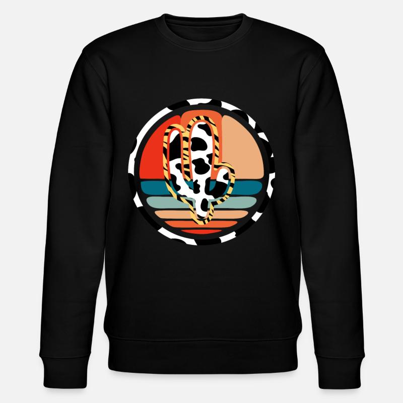 Westliche Kuhkaktus - Stanley/Stella Unisex Bio-Sweatshirt CHANGER  - Schwarz