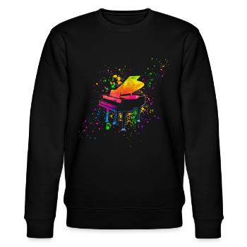 Piano, Pianist - Stanley/Stella CHANGER Unisex Organic Sweatshirt - black - Front - Nik (191cm) & Marisol (170cm)