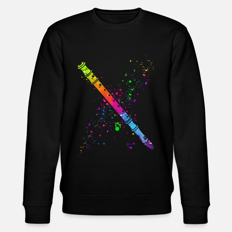 Flute, Playing the flute, - Stanley/Stella CHANGER Unisex Organic Sweatshirt - black