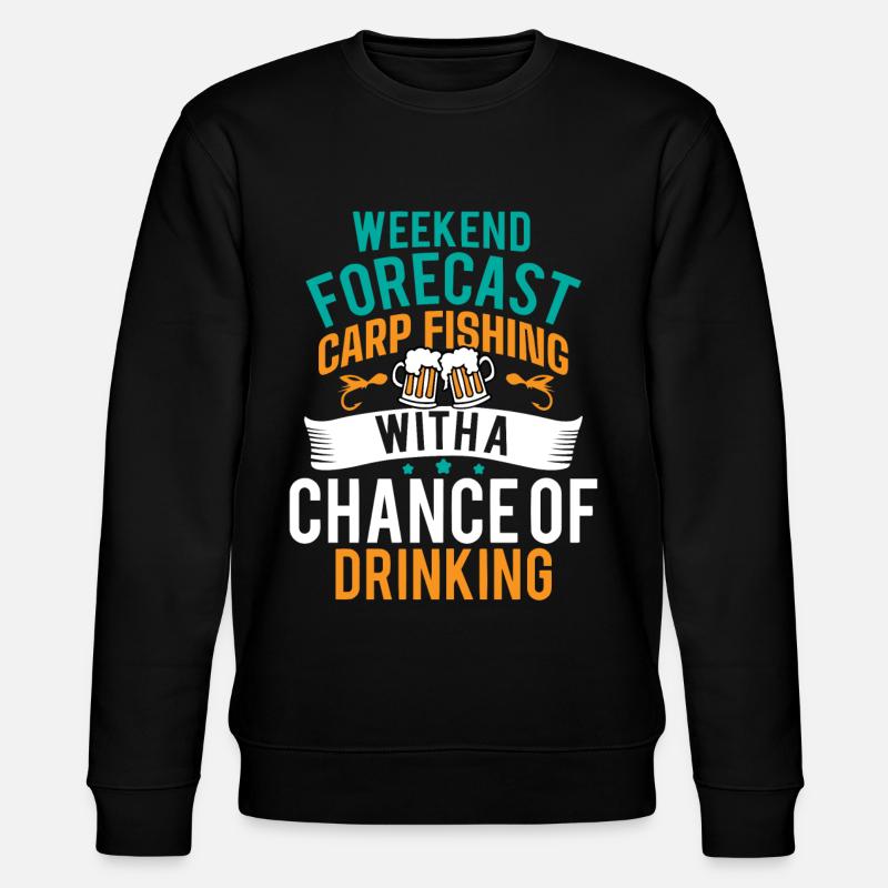 Carp fishing and drinking. - Stanley/Stella CHANGER Unisex Organic Sweatshirt - black