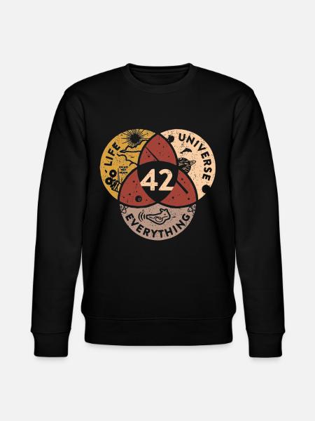 42 Life Universe Everything - Stanley/Stella CHANGER Unisex Organic Sweatshirt - black