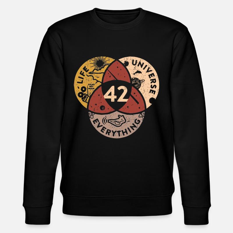 42 Life Universe Everything - Stanley/Stella CHANGER Unisex Organic Sweatshirt - black