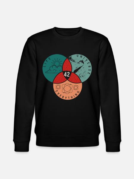 42 Life Universe Everything - Stanley/Stella CHANGER Unisex Organic Sweatshirt - black
