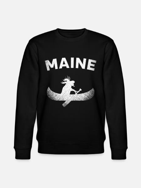 Maine, Paddling Elk - Stanley/Stella CHANGER Unisex Organic Sweatshirt - black