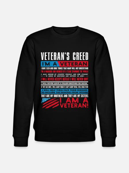 Veterans Credo, Veterans - Stanley/Stella CHANGER Unisex Organic Sweatshirt - black