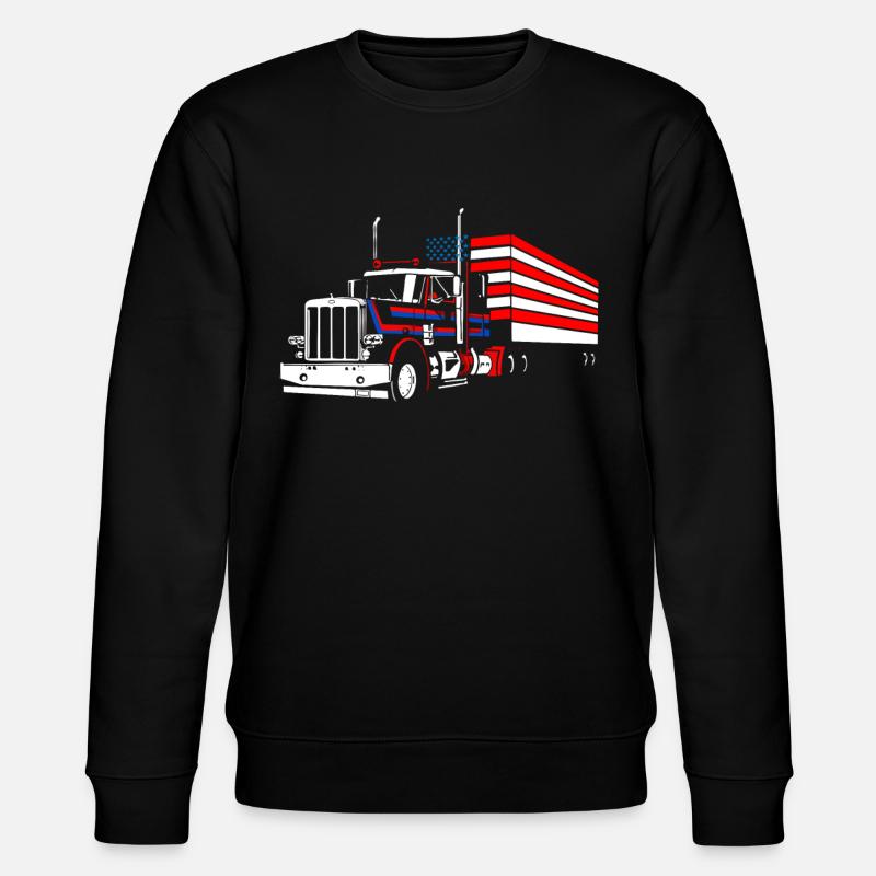Camionneur Drapeau américain - Sweat bio CHANGER Stanley/Stella Unisexe - noir