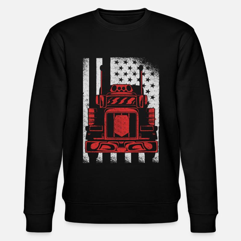 Camionneur Drapeau américain - Sweat bio CHANGER Stanley/Stella Unisexe - noir