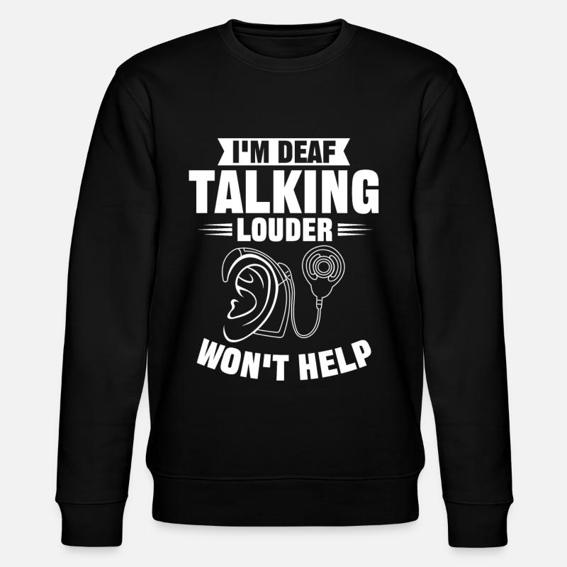 Deaf Pride, Audiologe, Fingerbuchstabieren - Stanley/Stella Unisex Bio-Sweatshirt CHANGER  - Schwarz