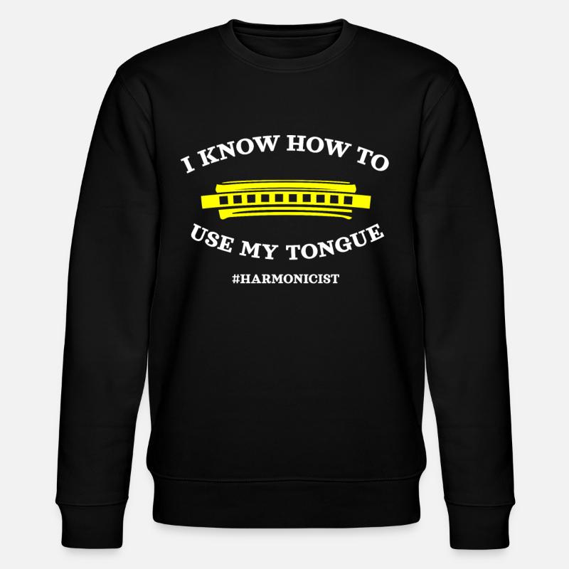 Harmonica player, Harmonica music - Stanley/Stella CHANGER Unisex Organic Sweatshirt - black
