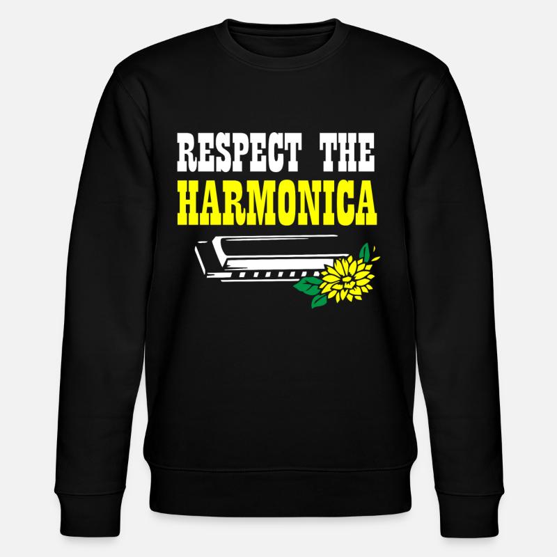 Harmonica player, Harmonica music - Stanley/Stella CHANGER Unisex Organic Sweatshirt - black