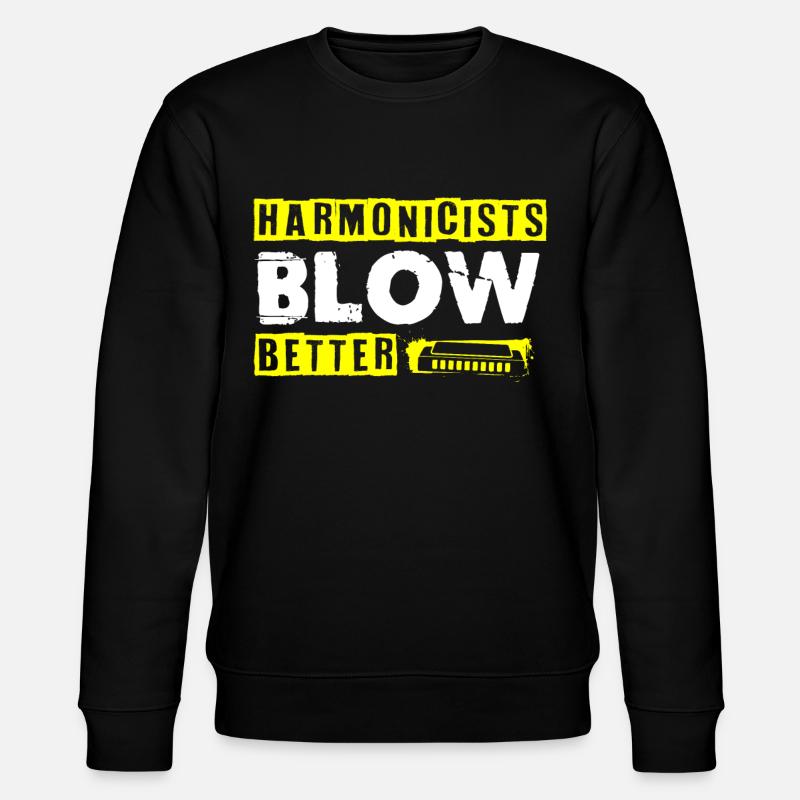 Harmonica player, Harmonica music - Stanley/Stella CHANGER Unisex Organic Sweatshirt - black