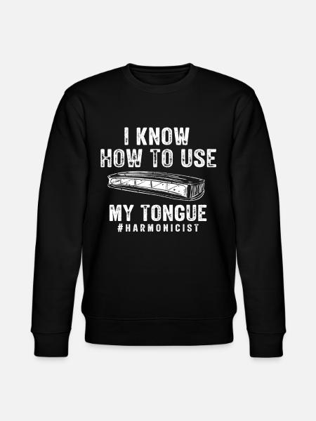 Harmonica player, Unny harmonica - Stanley/Stella CHANGER Unisex Organic Sweatshirt - black