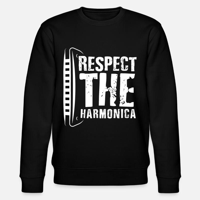 Harmonica player, Unny harmonica - Stanley/Stella CHANGER Unisex Organic Sweatshirt - black