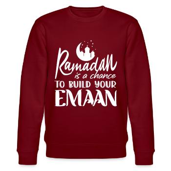 Célébration du Ramadan, fête musulmane - Sweat bio CHANGER Stanley/Stella Unisexe - bordeaux - Devant - Nik (191cm) & Marisol (170cm)