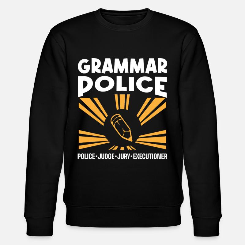 Grammatikpolizei - Englischlehrer - Stanley/Stella Unisex Bio-Sweatshirt CHANGER  - Schwarz