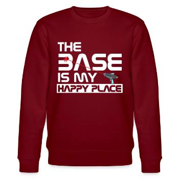 Laser Tag, Laser - Stanley/Stella CHANGER Unisex Organic Sweatshirt - burgundy - Front - Nik (191cm) & Marisol (170cm)