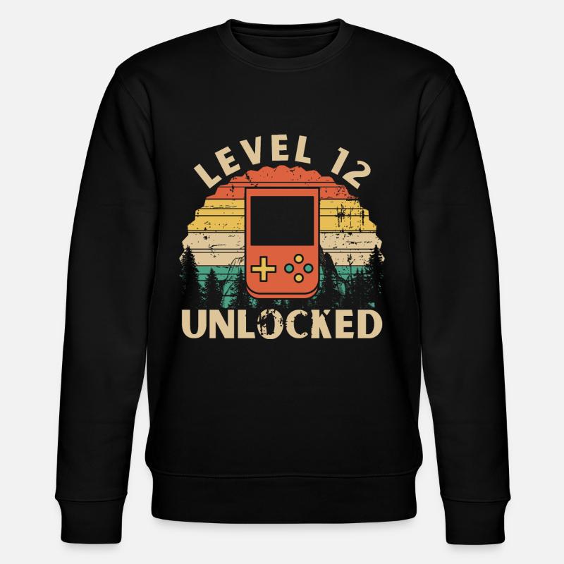 Level 12 freigeschaltet - Stanley/Stella Unisex Bio-Sweatshirt CHANGER  - Schwarz