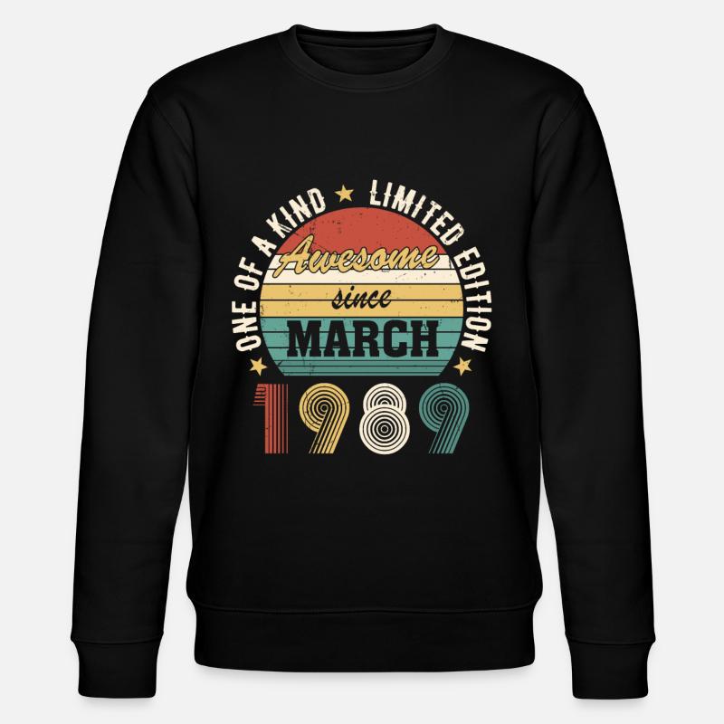 Génial depuis mars 1989 - Sweat bio CHANGER Stanley/Stella Unisexe - noir