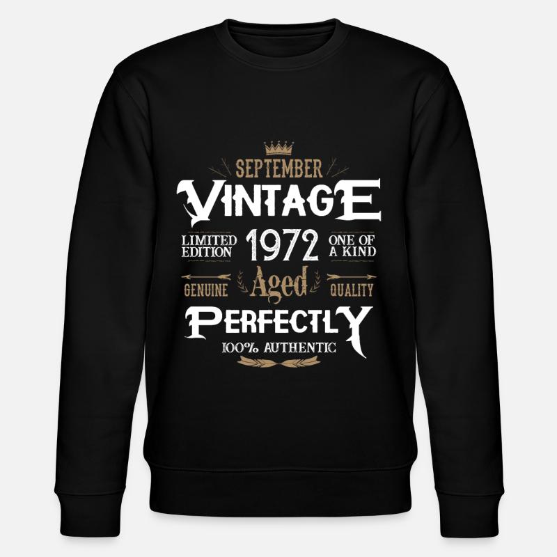 September 1972 geboren Legenden Geburtstag - Stanley/Stella Unisex Bio-Sweatshirt CHANGER  - Schwarz