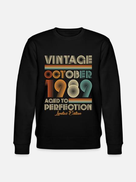 Vintage Aged To Perfection Oktober 1989 - Stanley/Stella Unisex Bio-Sweatshirt CHANGER  - Schwarz