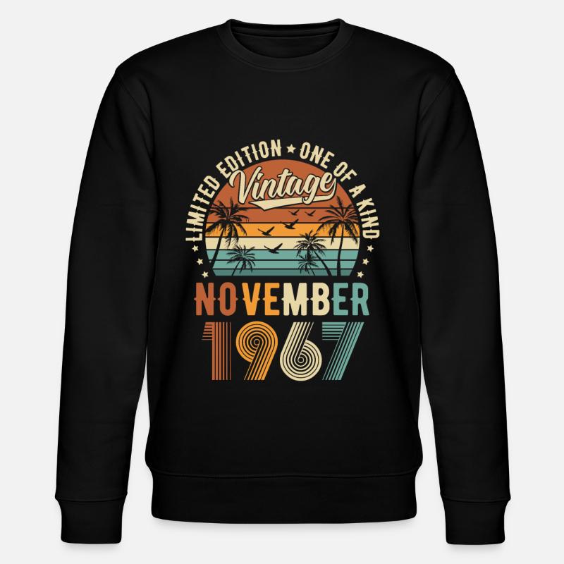 Limited Edition November 1967 Geburtstag Geschenk - Stanley/Stella Unisex Bio-Sweatshirt CHANGER - Schwarz