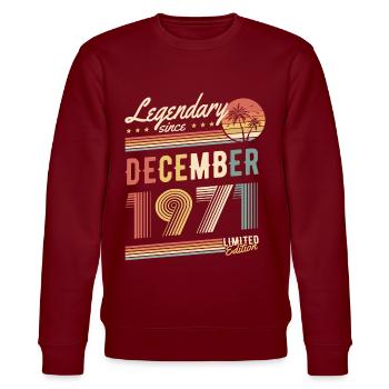 Légendaire depuis décembre 1971 Edition Limitée - Sweat bio CHANGER Stanley/Stella Unisexe - bordeaux - Devant - Nik (191cm) & Marisol (170cm)