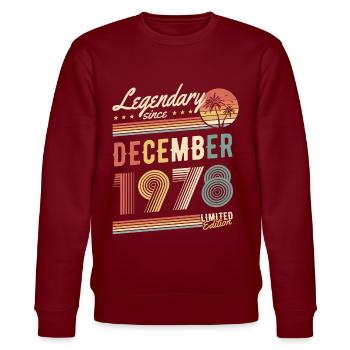 Légendaire depuis décembre 1978 Edition Limitée - Sweat bio CHANGER Stanley/Stella Unisexe - bordeaux - Devant - Nik (191cm) & Marisol (170cm)