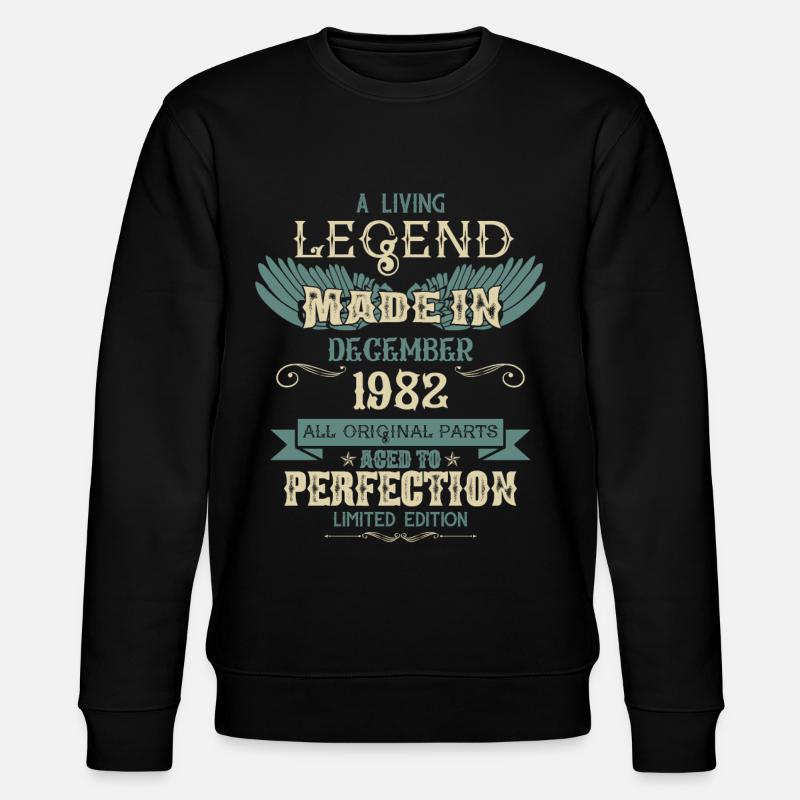 Décembre 1982 Millésime anniversaire - Sweat bio CHANGER Stanley/Stella Unisexe - noir