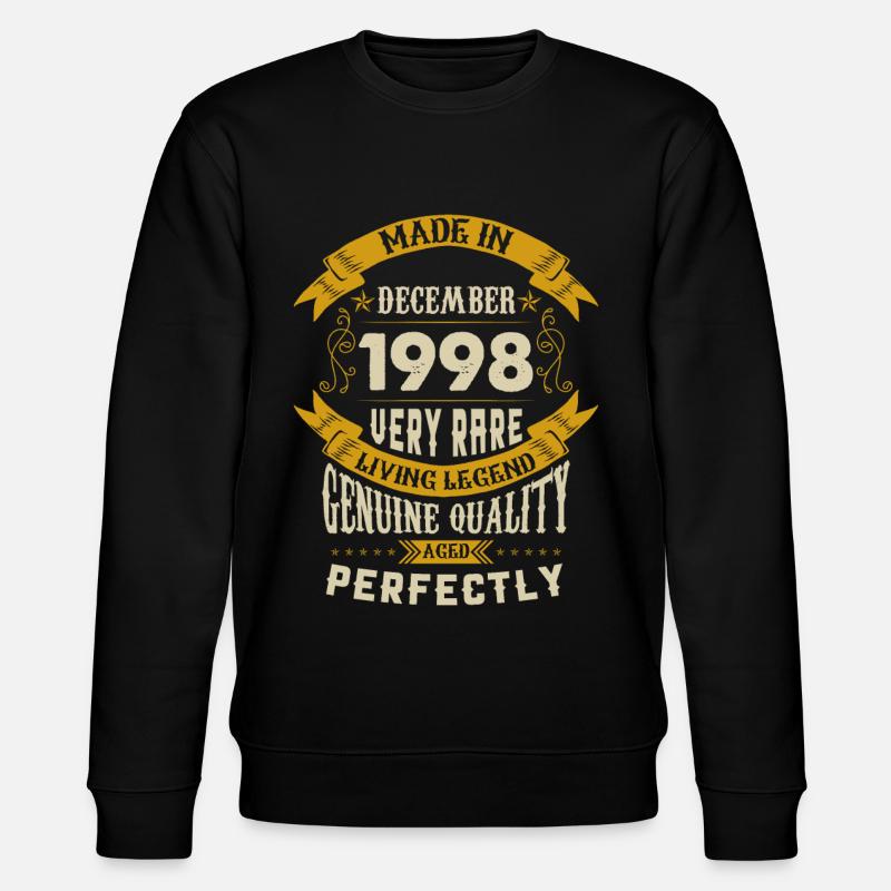 Décembre 1998 Millésime anniversaire - Sweat bio CHANGER Stanley/Stella Unisexe - noir