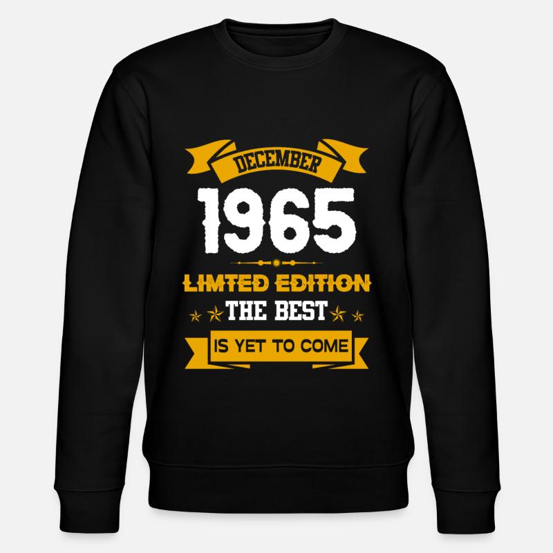 Décembre 1965 Cadeau d’anniversaire - Sweat bio CHANGER Stanley/Stella Unisexe - noir