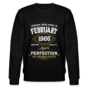 Legends Were Born In February 1966 - Stanley/Stella Unisex Bio-Sweatshirt CHANGER  - Schwarz - Vorne - Nik (191cm) & Marisol (170cm)