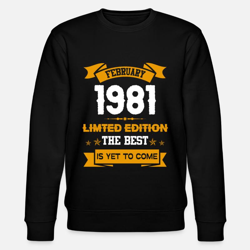 Février 1981 Cadeau d’anniversaire - Sweat bio CHANGER Stanley/Stella Unisexe - noir
