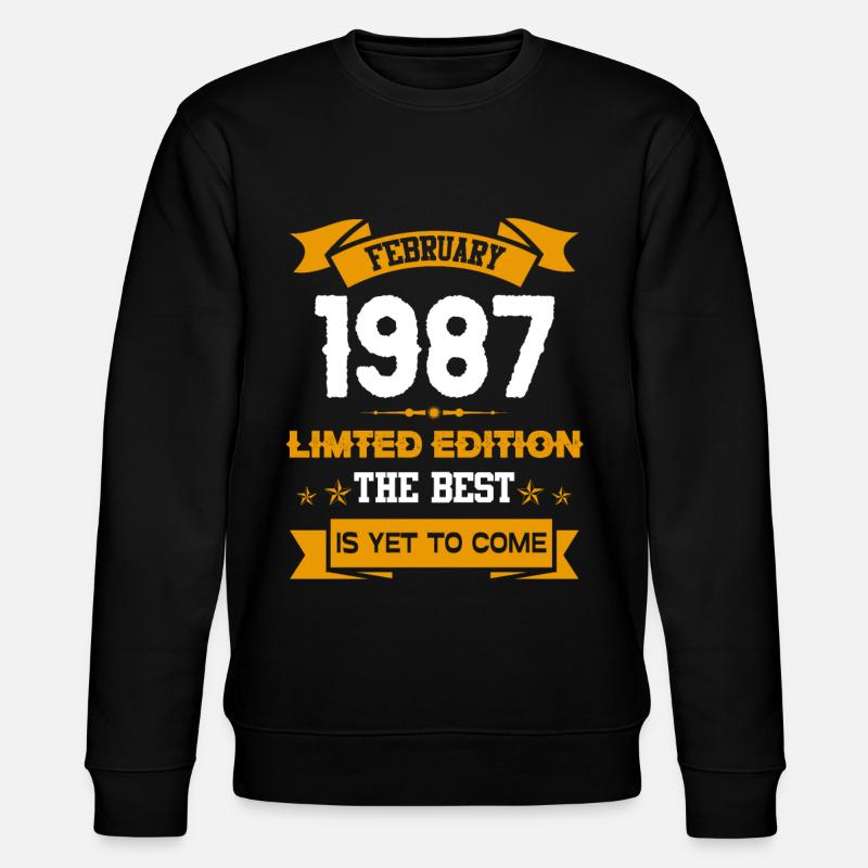 February 1987 Birthday present - Stanley/Stella CHANGER Unisex Organic Sweatshirt - black