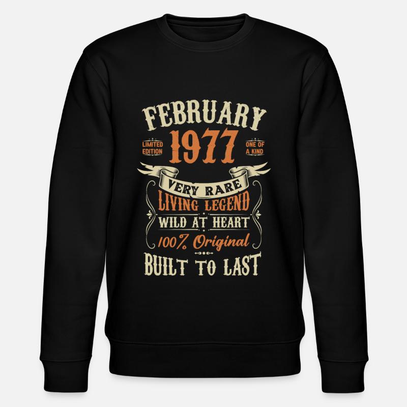 Février 1977 Cadeau d’anniversaire - Sweat bio CHANGER Stanley/Stella Unisexe - noir