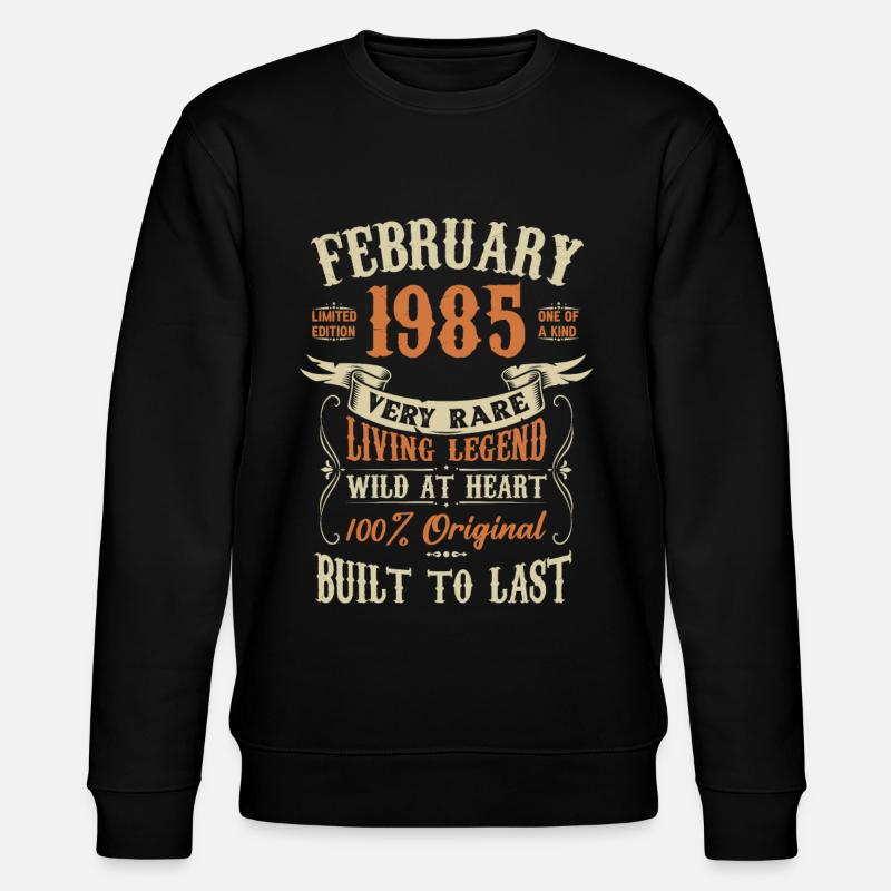 Février 1985 Cadeau d’anniversaire - Sweat bio CHANGER Stanley/Stella Unisexe - noir