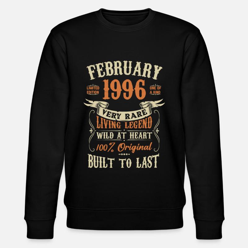 February 1996 Birthday present - Stanley/Stella CHANGER Unisex Organic Sweatshirt - black