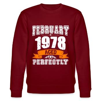 Cadeau d'anniversaire vintage de janvier 1978 - Sweat bio CHANGER Stanley/Stella Unisexe - bordeaux - Devant - Nik (191cm) & Marisol (170cm)