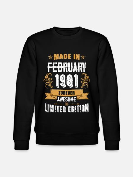 Anniversaire millésime février 1981 - Sweat bio CHANGER Stanley/Stella Unisexe - noir