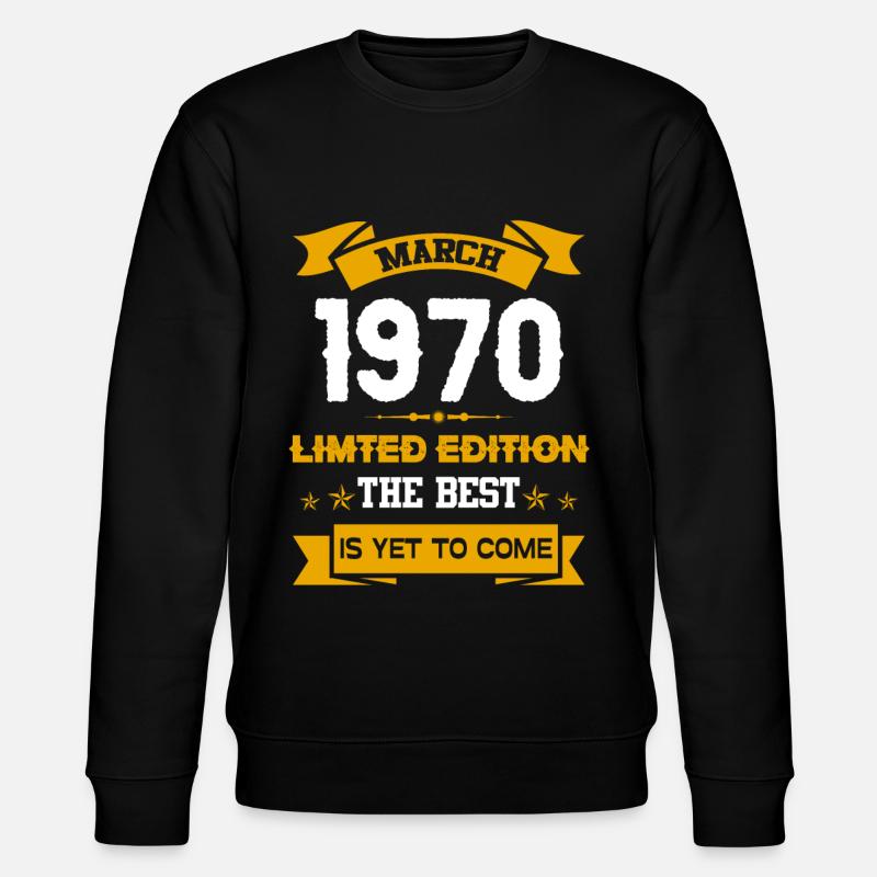 Mars 1970 Cadeau d’anniversaire - Sweat bio CHANGER Stanley/Stella Unisexe - noir