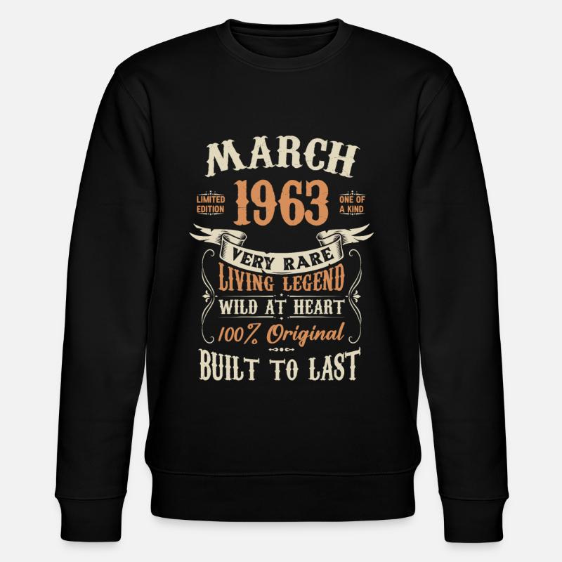 Mars 1963 Cadeau d’anniversaire - Sweat bio CHANGER Stanley/Stella Unisexe - noir