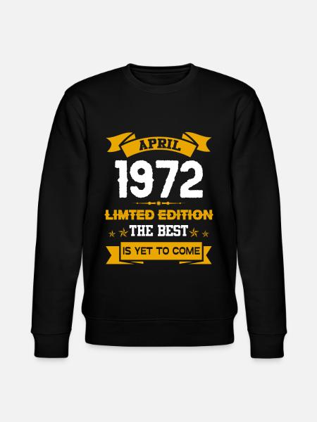 Avril 1972 Cadeau d’anniversaire - Sweat bio CHANGER Stanley/Stella Unisexe - noir