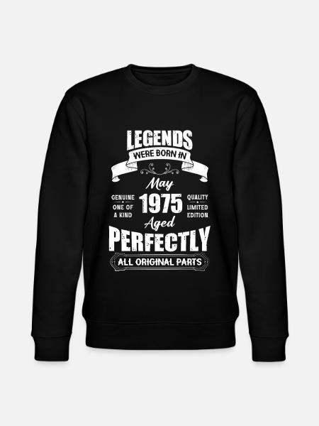 Legender blev født i maj 1975 fødselsdag - Stanley/Stella økologisk unisex-sweatshirt CHANGER  - sort