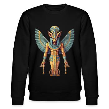 Ägyptische Gottheit - Stanley/Stella Unisex Bio-Sweatshirt CHANGER  - Schwarz - Vorne - Nik (191cm) & Marisol (170cm)