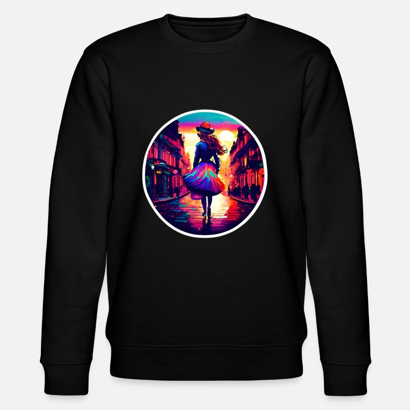 Femme marchant dans Paris - Sweat bio CHANGER Stanley/Stella Unisexe - noir