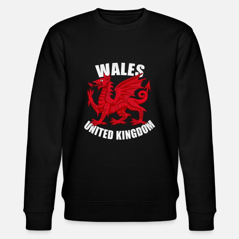 Wales Drache - Stanley/Stella Unisex Bio-Sweatshirt CHANGER  - Schwarz