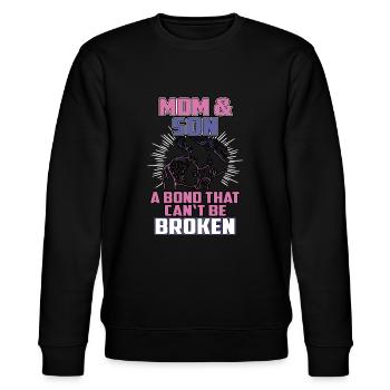 Mutter und Sohn Mama Kind Mutterliebe Mom - Stanley/Stella Unisex Bio-Sweatshirt CHANGER  - Schwarz - Vorne - Nik (191cm) & Marisol (170cm)