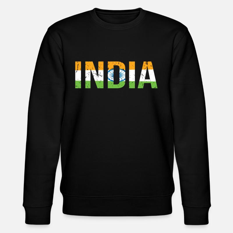 India flag - Stanley/Stella CHANGER Unisex Organic Sweatshirt - black