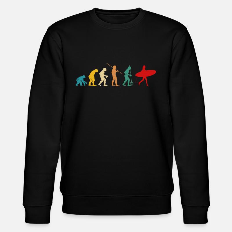 Retro Evolution Surfer - Stanley/Stella Unisex Bio-Sweatshirt CHANGER - Schwarz