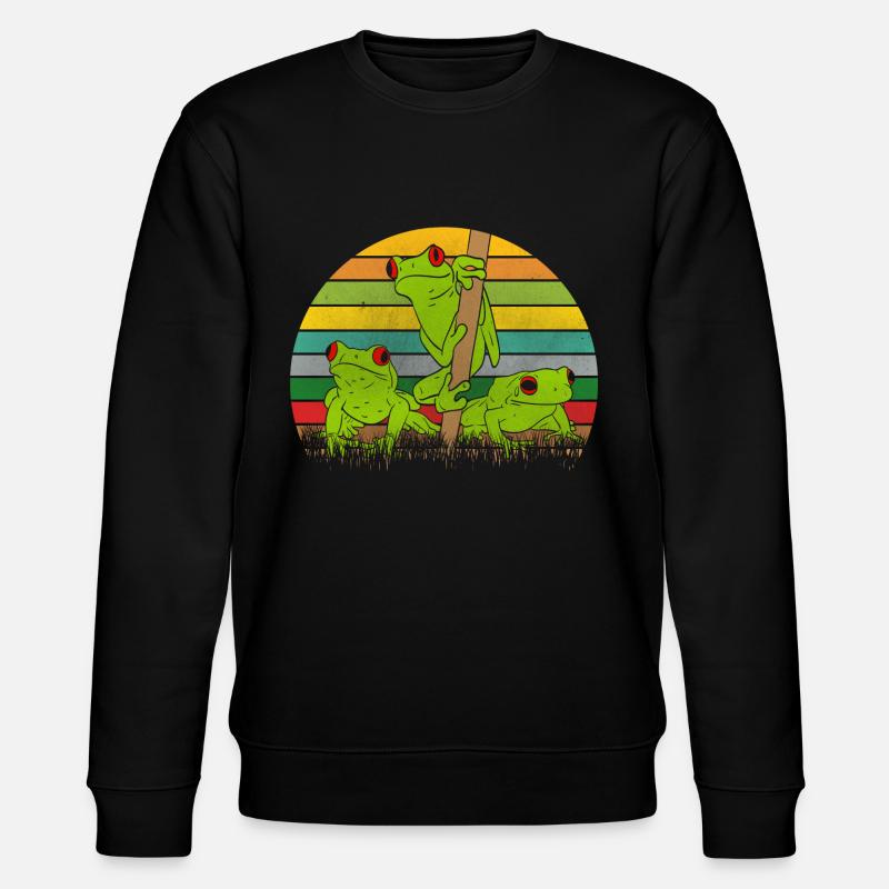 Retro frogs frog - Stanley/Stella CHANGER Unisex Organic Sweatshirt - black